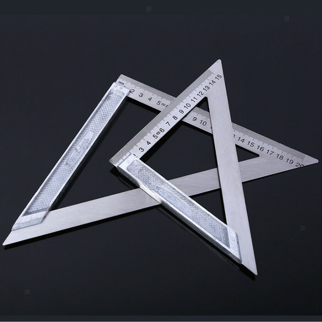 Accurate Stainless Steel Triangle Ruler Woodworking Measuring Tools 200mm