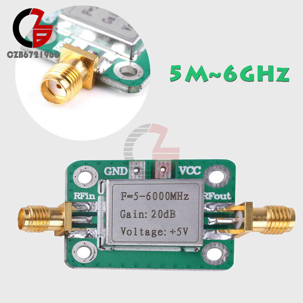 1PC 5M-6GHz RF Broadband Signal Amplifier Power Amplifier Gain 20dB VFH UHF SHF