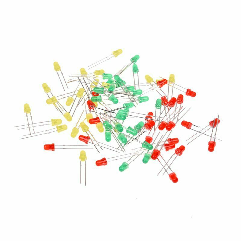 60Pcs 3mm Dia Round Assorted Color LED Light Emitting Diode Lamp DC 3V A2O1O1