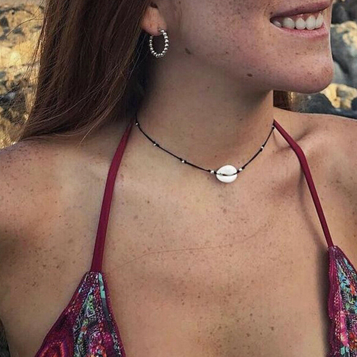 Stylish Beach Bohemian Sea Shell Pendant Chain Choker Necklace Fashion Jewelry
