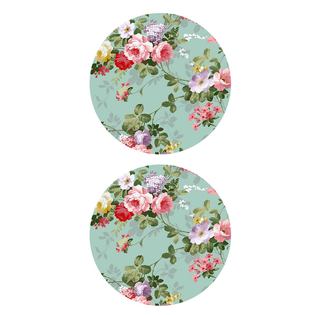 2pcs Waterproof Table Cover Kitchen Tablecloth 1.2m Reusable Floral Pattern