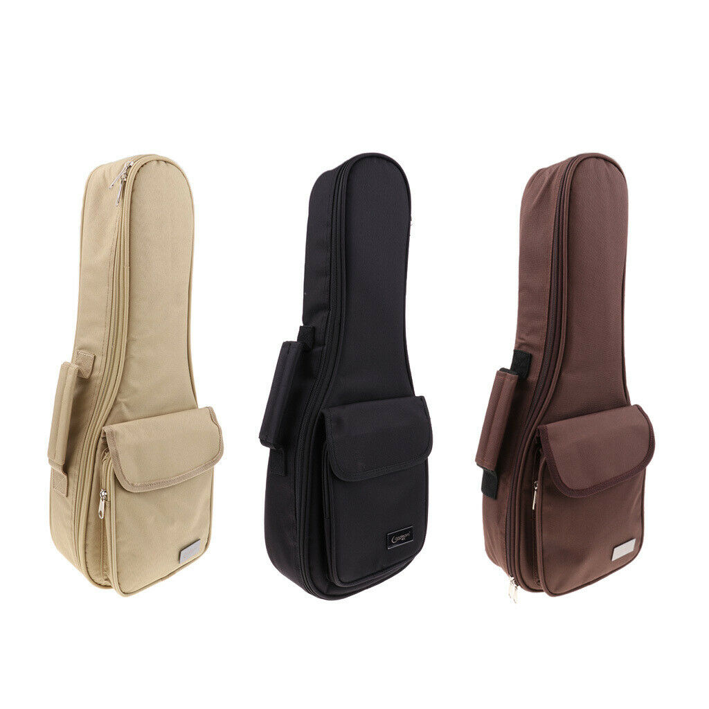 Thicken Adjustable Ukulele Gig Bag Uke Case Padded Carry Bag 21inch Khaki