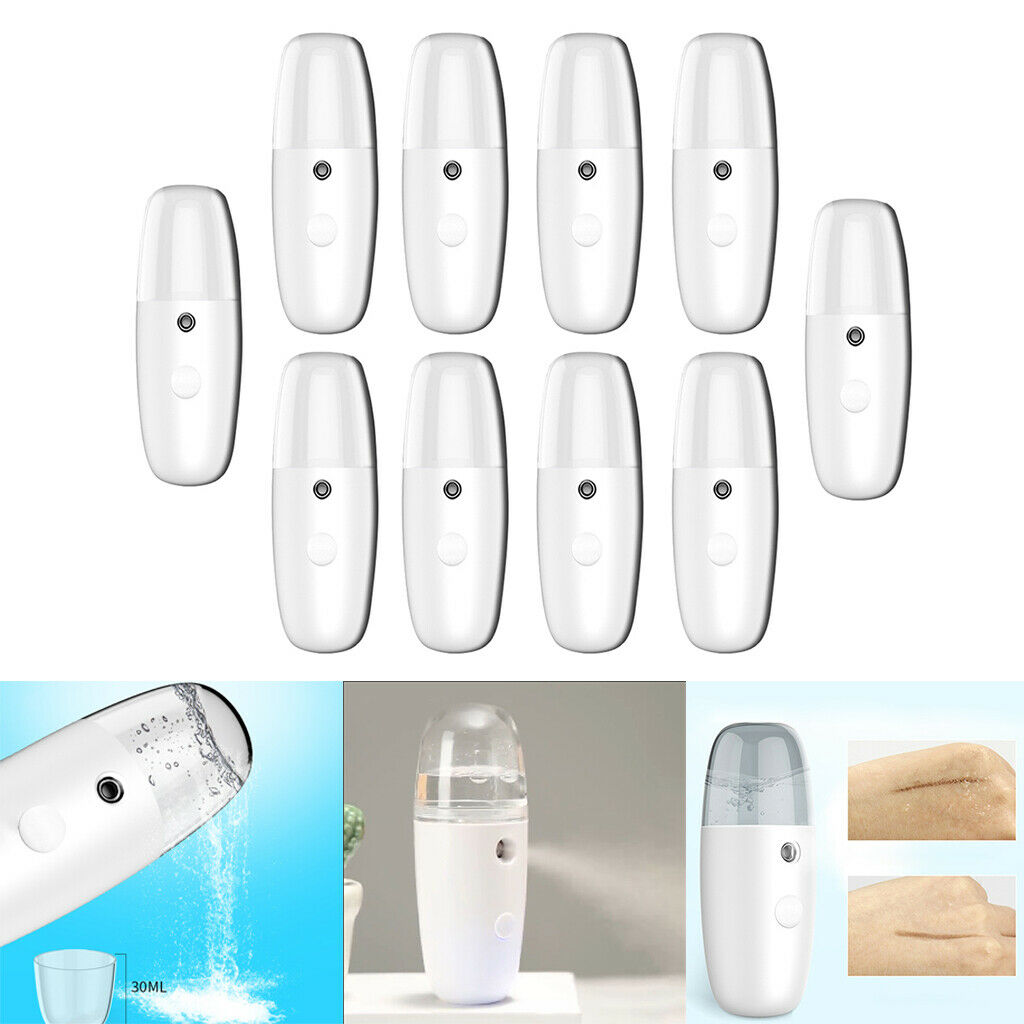 10x Handy Water Facial Mister 1oz Skincare Hydrating Nano Face Sprayer White