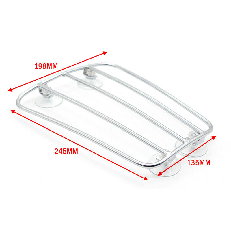 Motorcycle ATV Front Chrome Fuel Tank Luggage Rack Cargo Shelf Bracket Universal