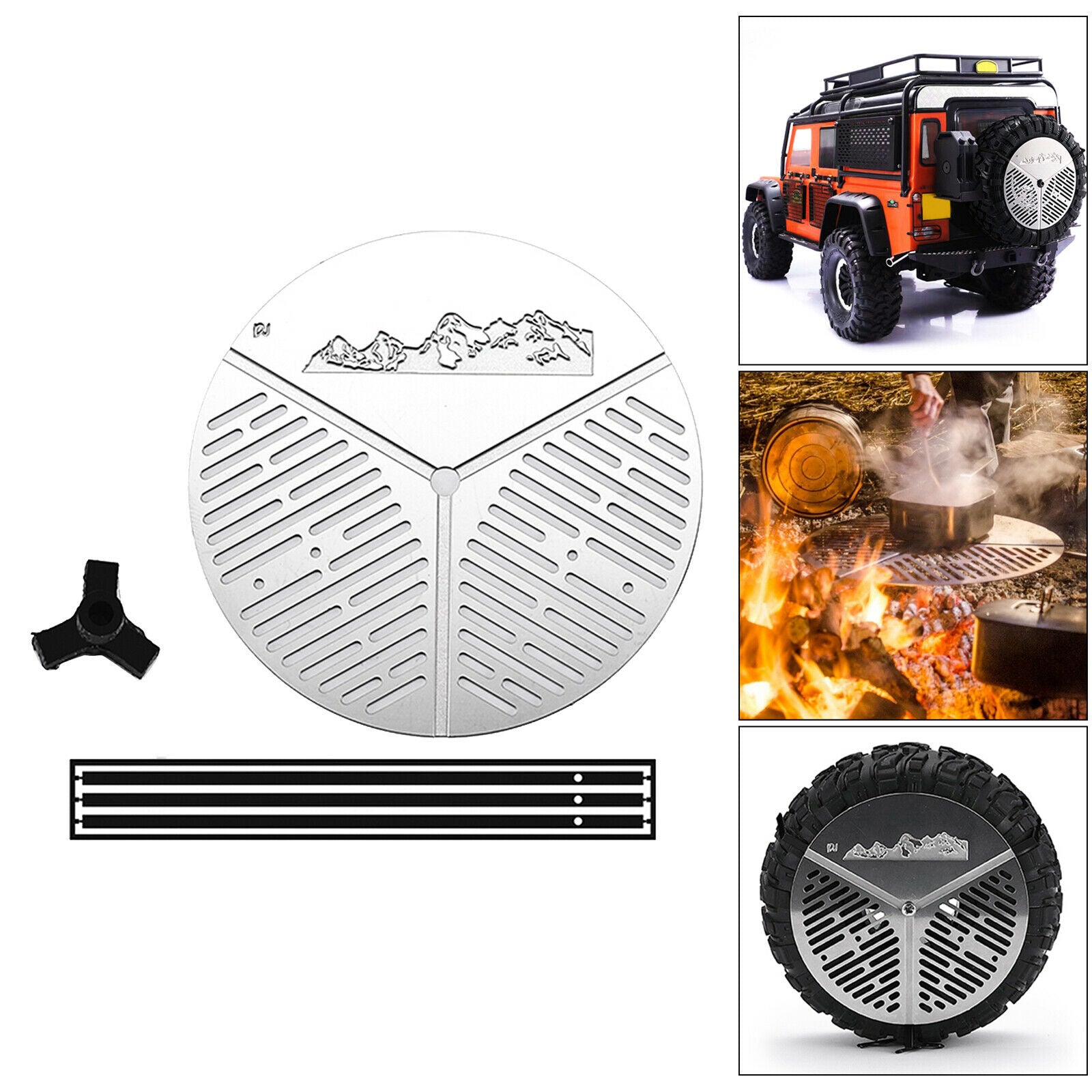 Spare Tire Holder Bracket Rack for TRX4 1/10 RC Car Vehicle DIY Parts Accs