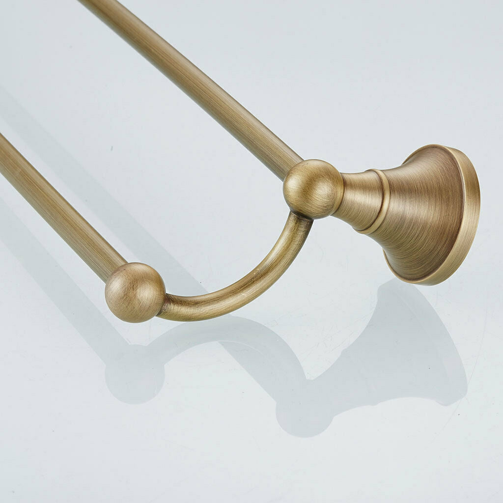 Modern Brass Double Towel Bar Towel Rack Shelf Bathroom Accessories 60cm