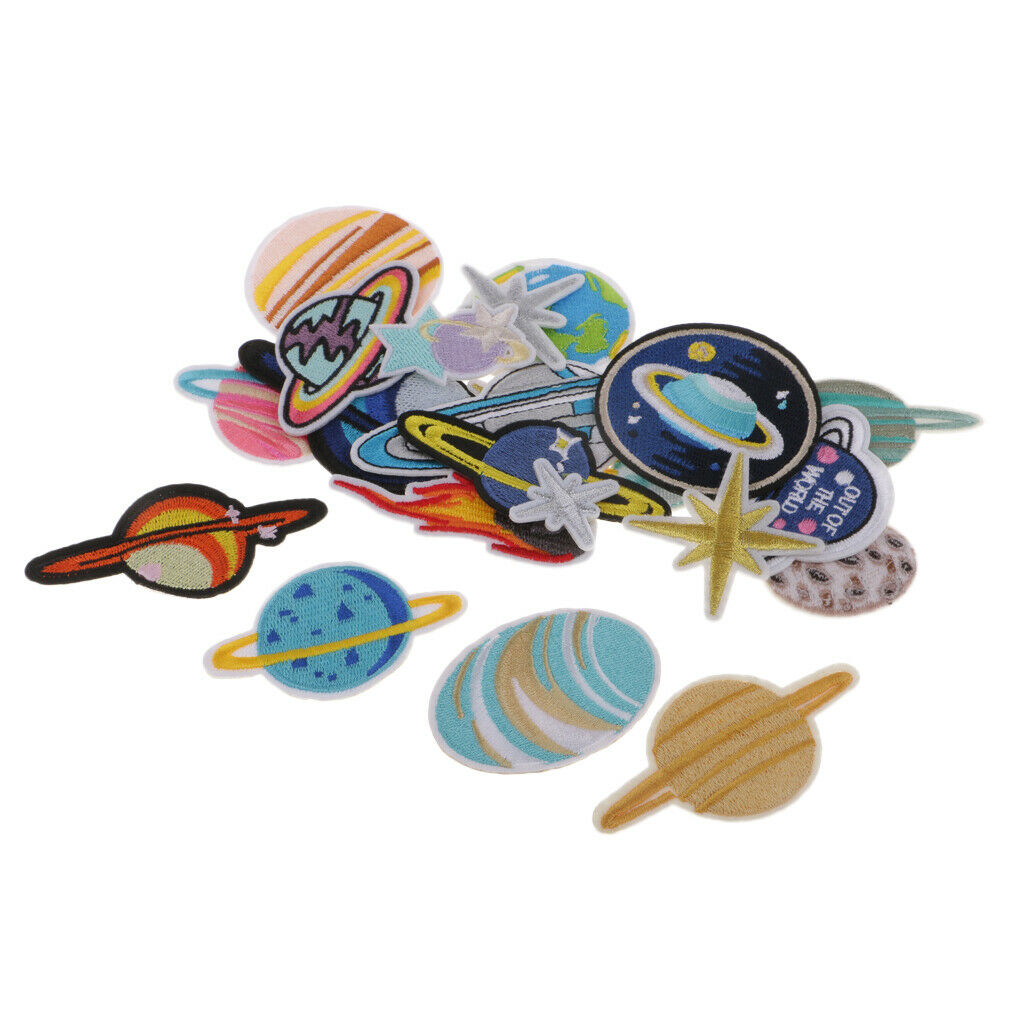 Embroidery Applique Sewing Crafts Patches Self-Adhesive Star /Space Stickers