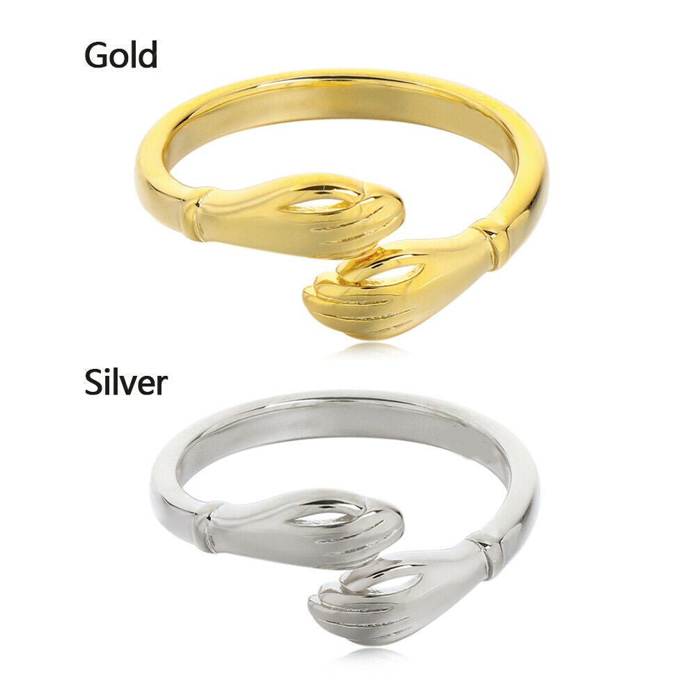 Lovers Gifts Wedding Bands Promise Open Finger Love Jewelry Adjustable Hug Ring