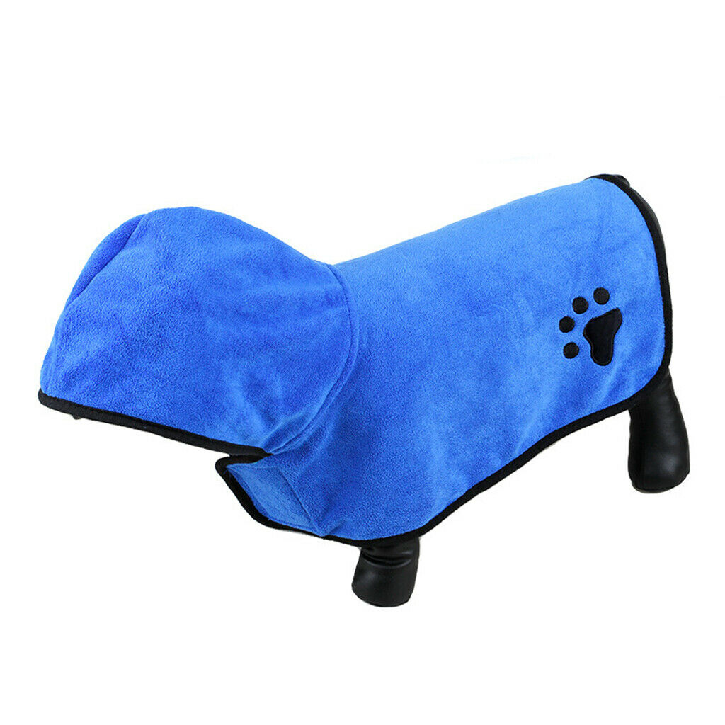 Fibre Cloth Dog Cat Bath Towel Footprint Paw Pet Hood Bath Towel  XS