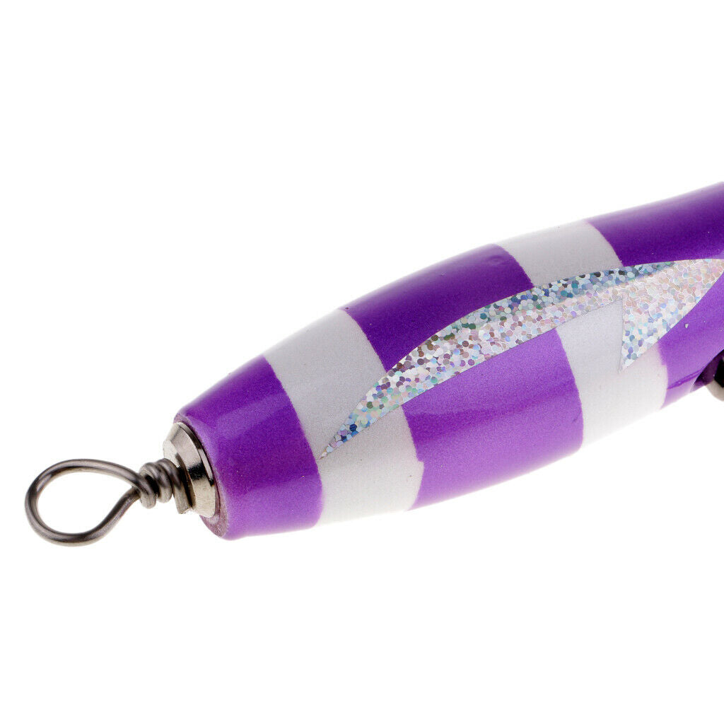 Wood Popper Lure Hard Bait Big Game Trolling Top Water Crankbaits Purple