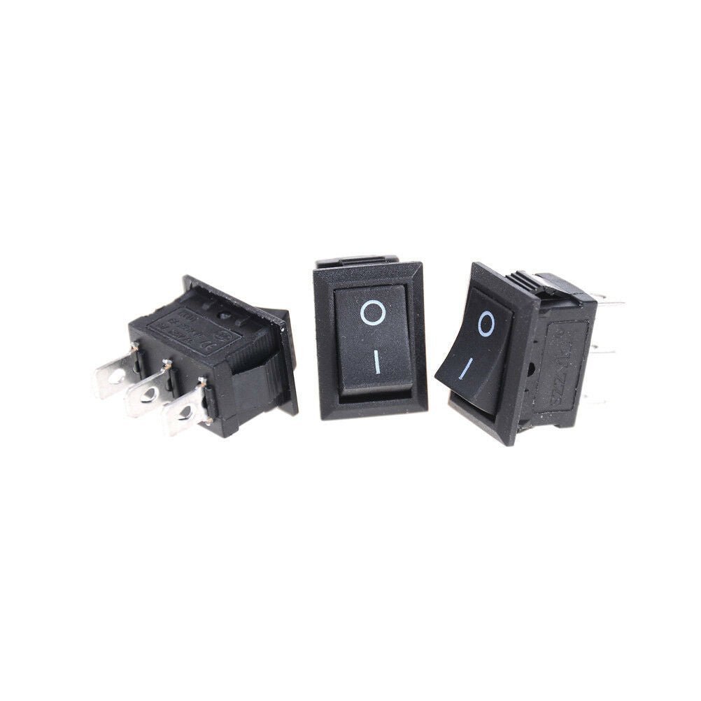 3Pcs 6A/250VAC 10A/125VAC Neon Light Illuminated On/Off SPST Rocker Switc.l8