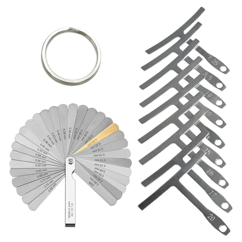 Guitar Luthier Tools Set 32 Blades Feeler Guage Dual Reading Radius Gauge