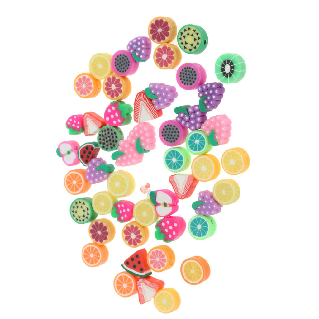 50Pcs Polymer Clay Beads Crafts Artificial Flatback Button Scrapbooking