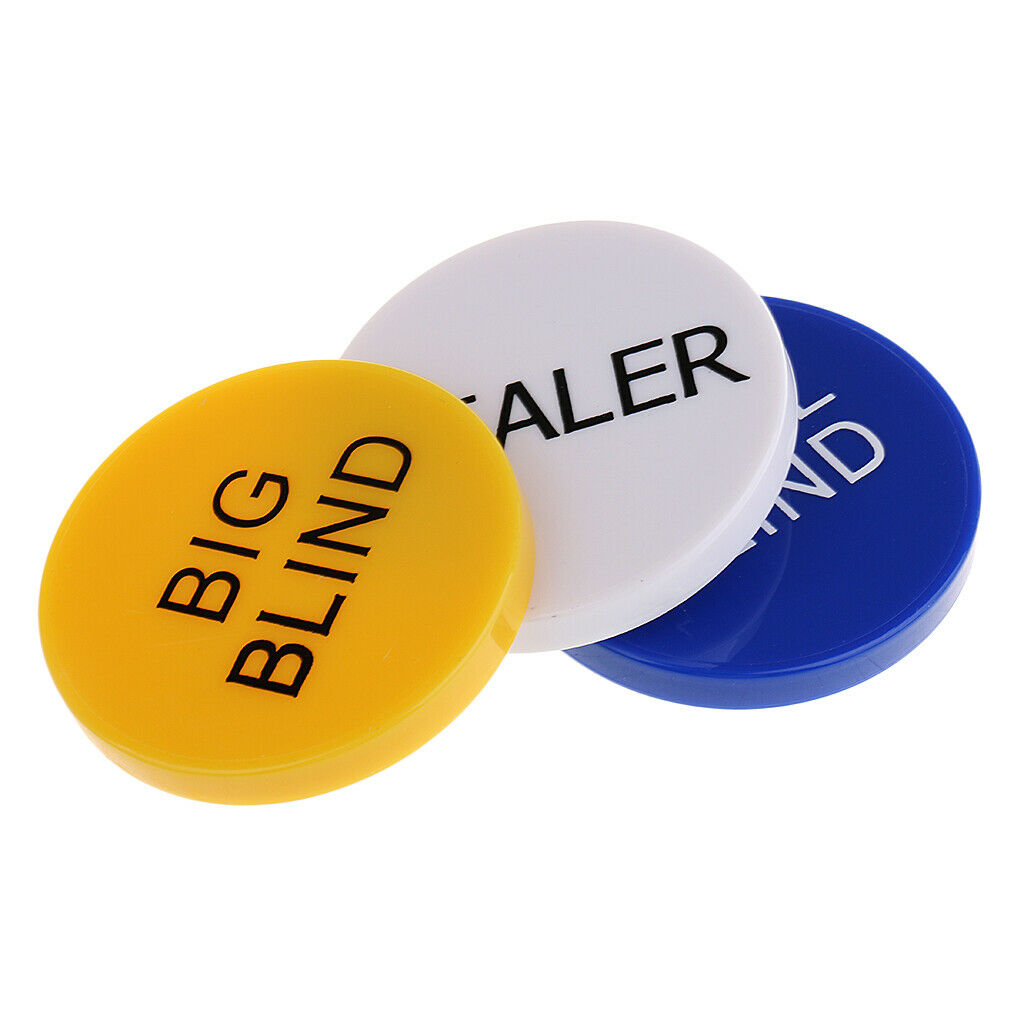 Portable 1 Set Poker Buttons Small Blind & Big Blind & Dealer Button 5cm