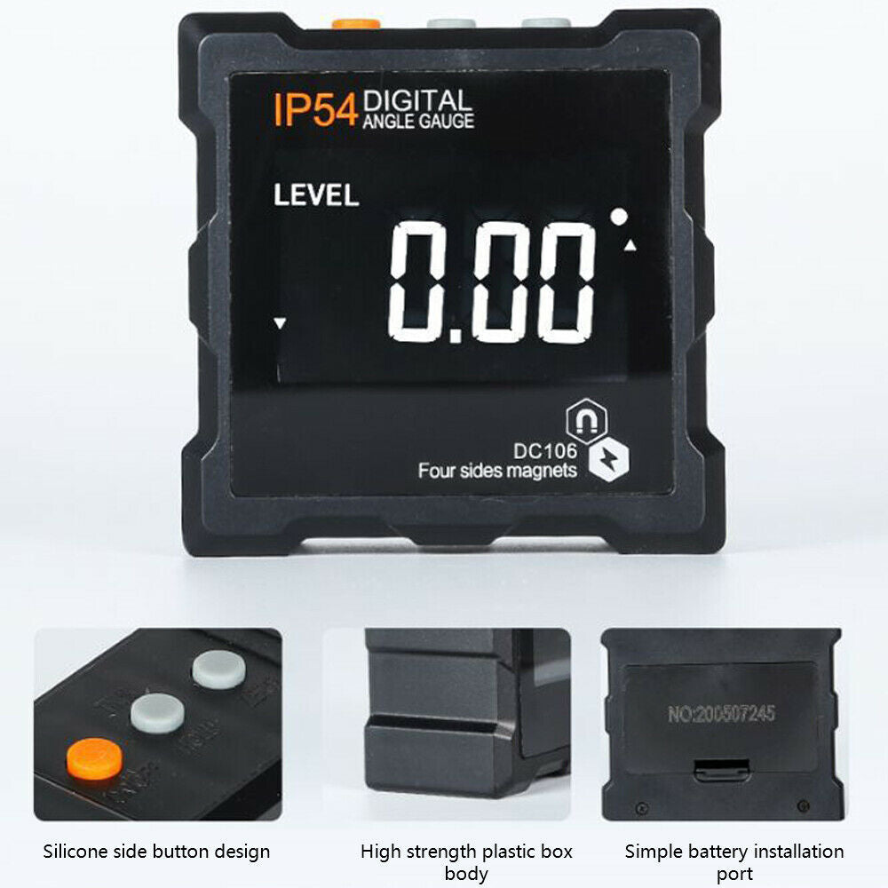Angle Finder 4x90 Degrees Measuring Tool 4 Sides LCD Digital Angle Gauge LIN