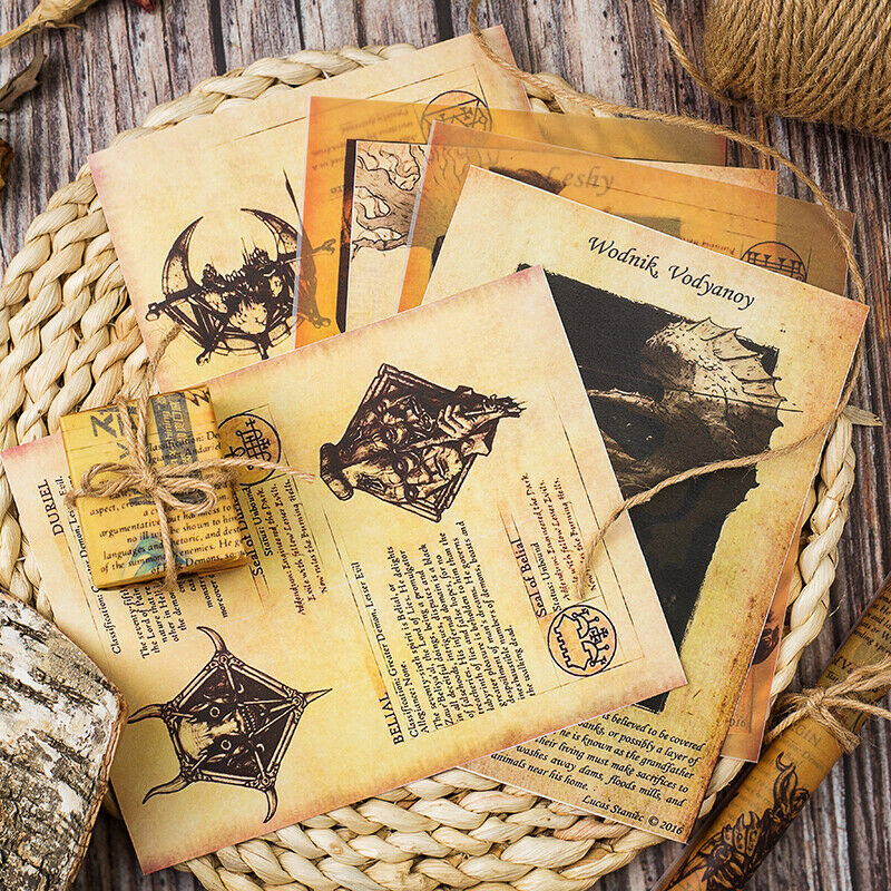 8Pcs Retro Vellum Paper Junk Journal Planner Scrapbooking DIY Craft Photo Album
