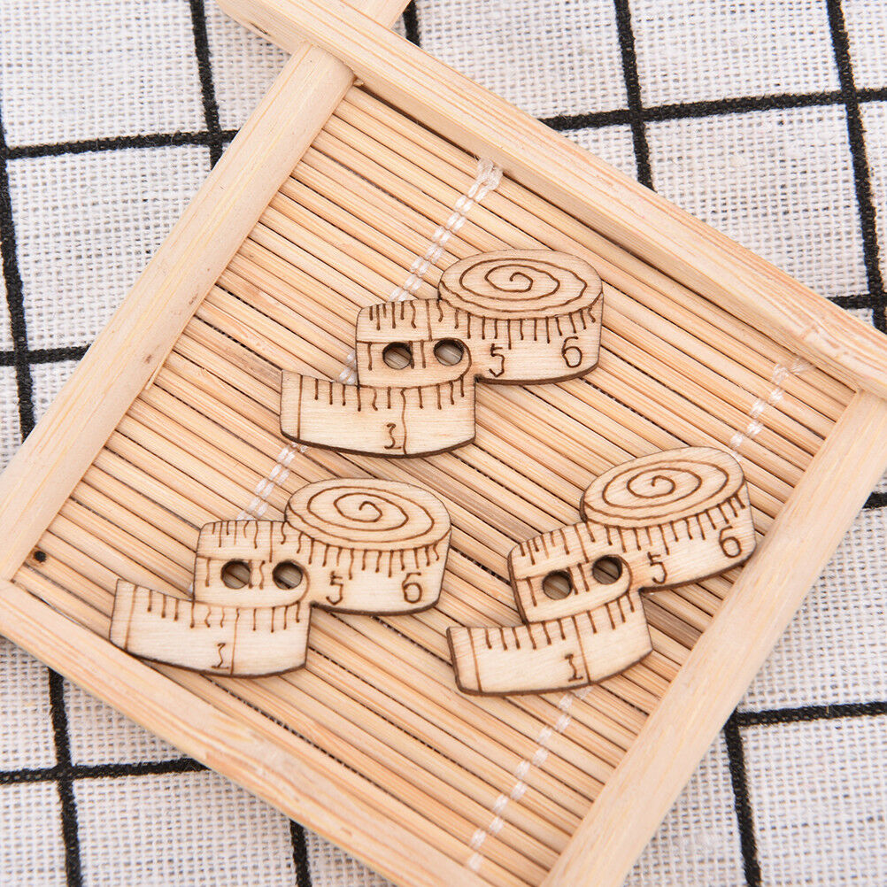50pcs sewing tool wooden handmade buttons scrapbooking carft for decoratio.l8