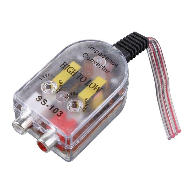 12V RCA Car Stero Radio Converter Speaker High To Low Amplifier Audio Impedance