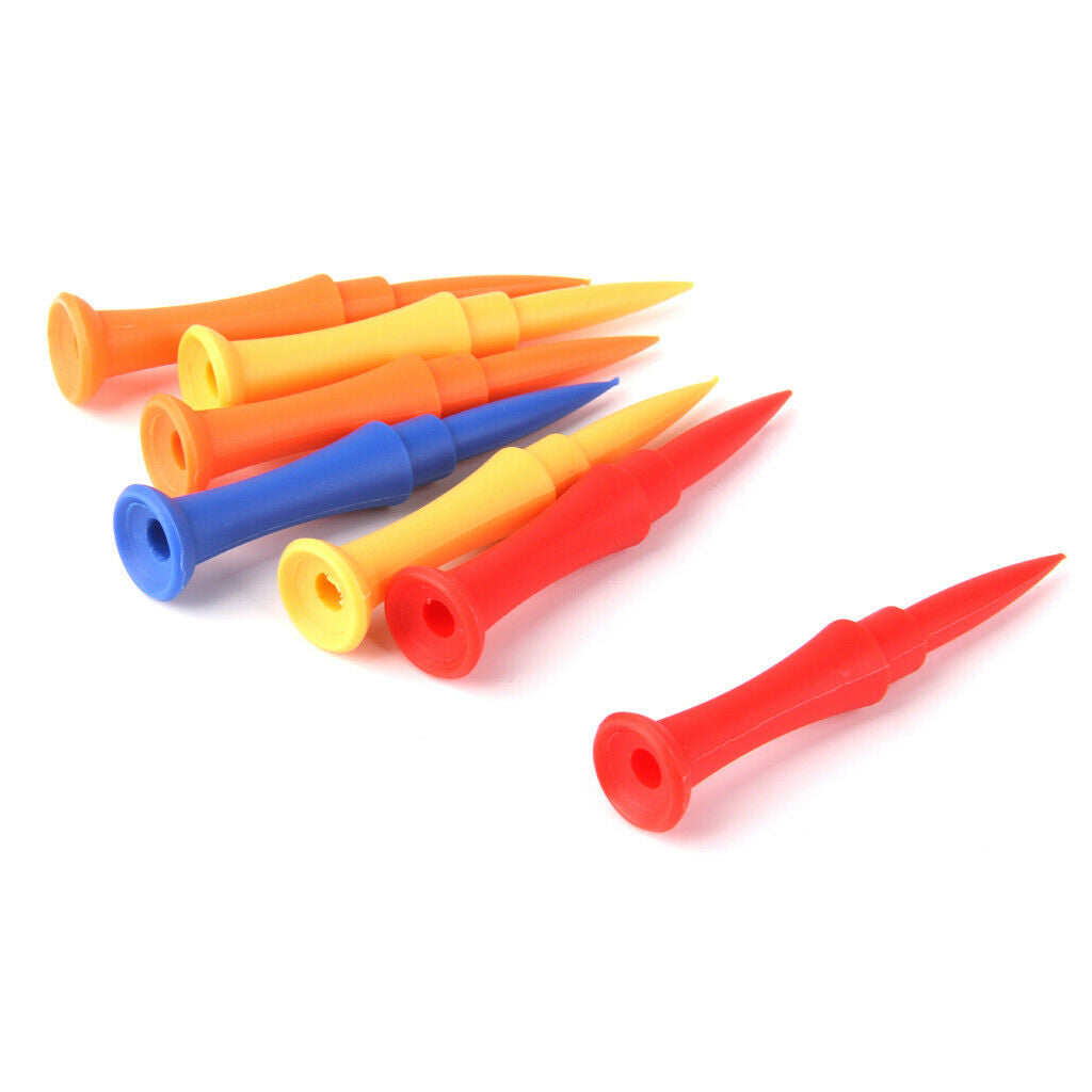 100pcs Mixed Colors Plastic Golf Tees 75mm Golfer Training Accessories