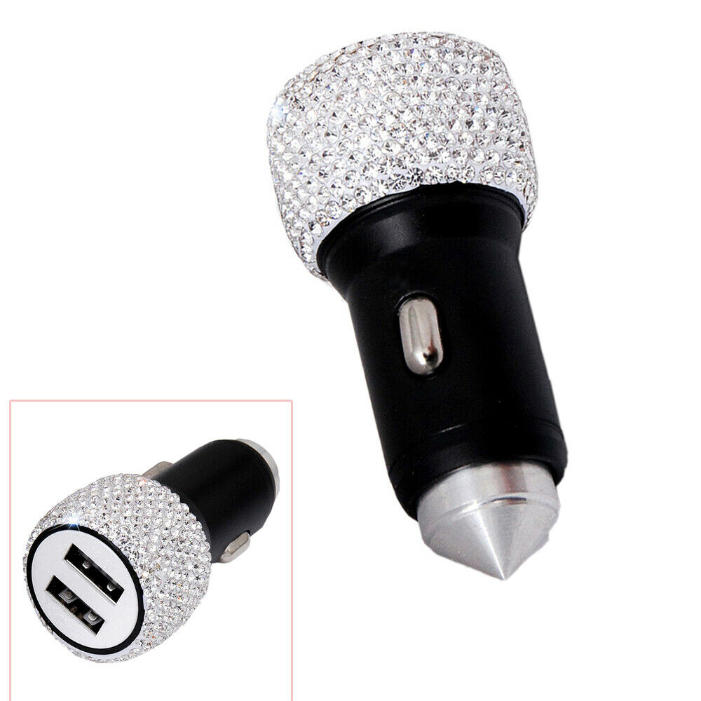 DC12-24V Dual USB Port Fast Charging Diamond Car Charger Adapter For IOS Android