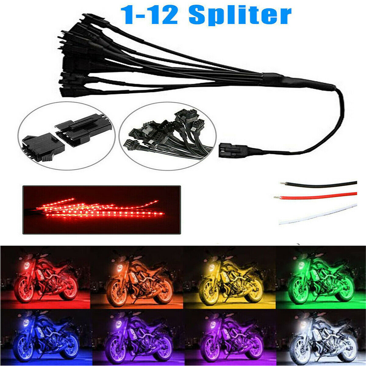 12PCS Controllable Car Motorcycle ATV RGB LED Decorative Lights with Waterproof