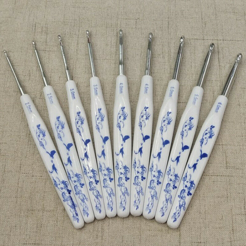 9pcs/Set Crochet Hooks Kit Scarf Knitting Needle Sweater Weave Craft Gi.l8