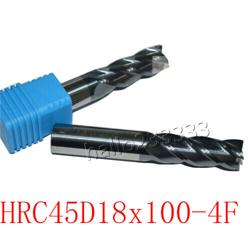 HRC45° φ18×45×100×4F CNC Carbide Tungsten Milling Cutter CnC Bit Tool