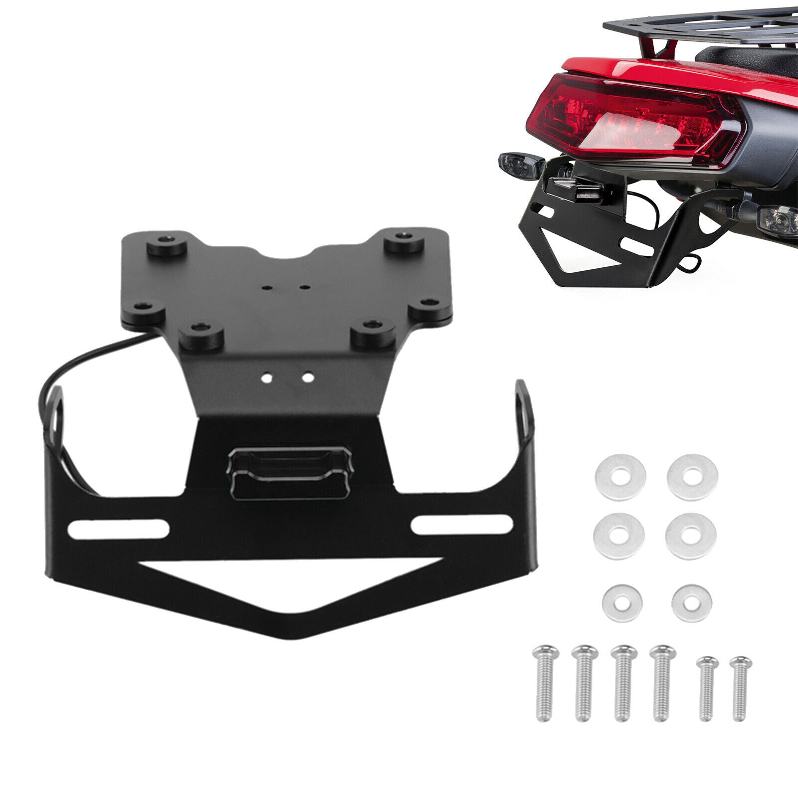 New License Holder Bracket Assembly Compatible with Yamaha Tenere 700 Black