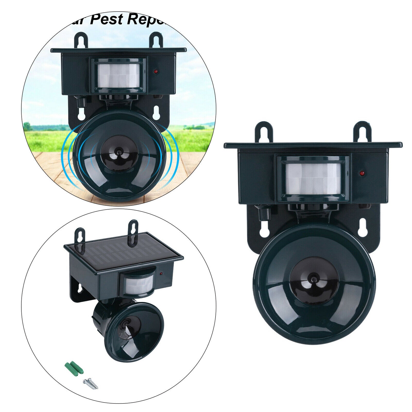 Solar Ultrasonic Repeller Motion Sensor Detector Pest Mice Animal Repellent
