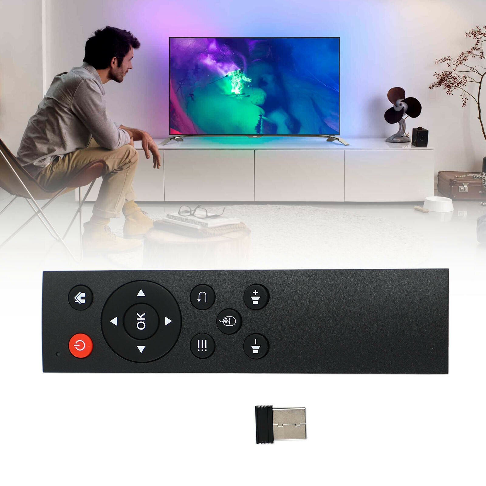 2.4G USB Mini Air Mouse Wireless Keyboard Remote Control For HTPC Android TV-Box