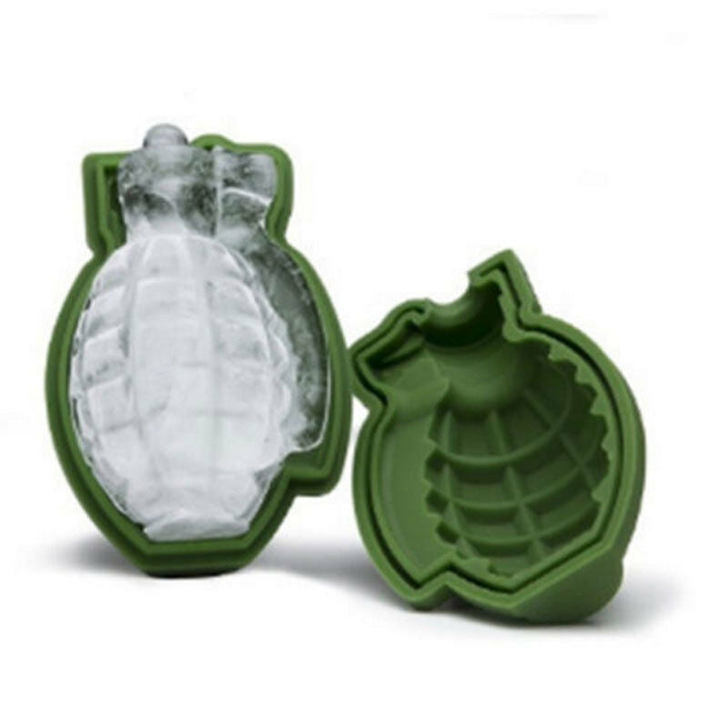 1x new Grenade Shape Silicone Ice Tray Mold Frozen Maker Ice Cube Tray Bar Mould
