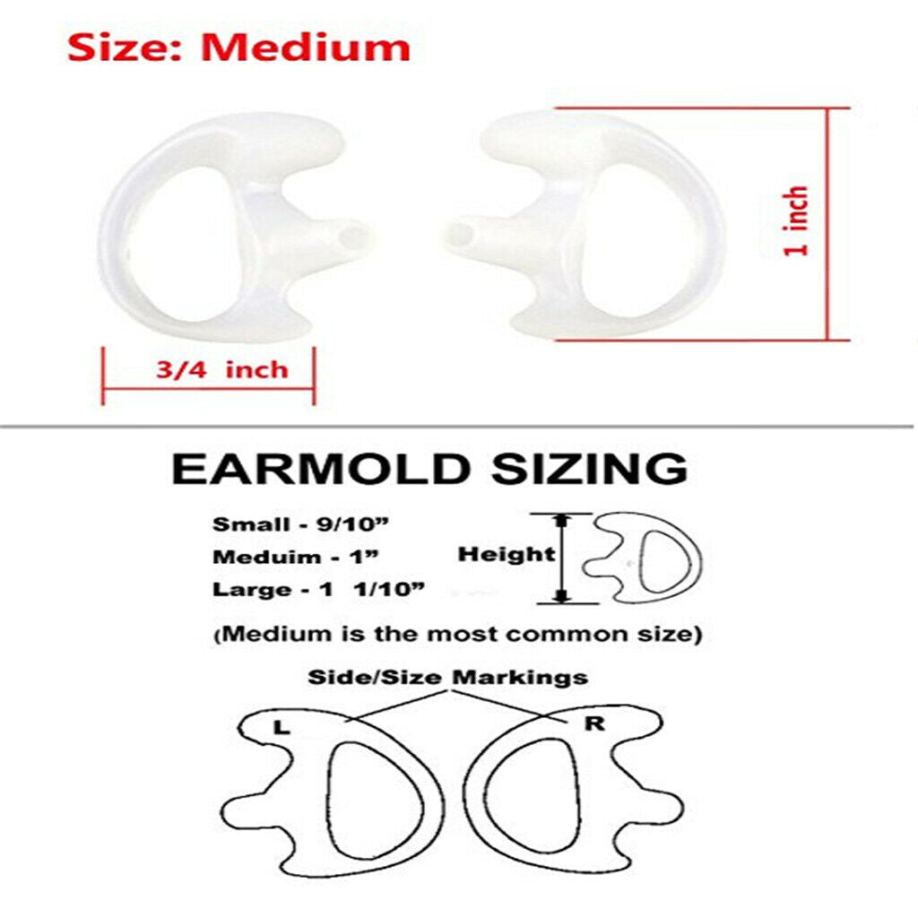 20x Clear Silicone Earbud for Walkie Talkie Covert Acoustic Tube Earpiece