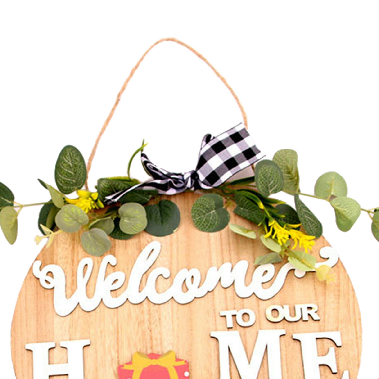 Front Door Decor Wooden Seasonal 11.8 inch Round Icons for All Seasons