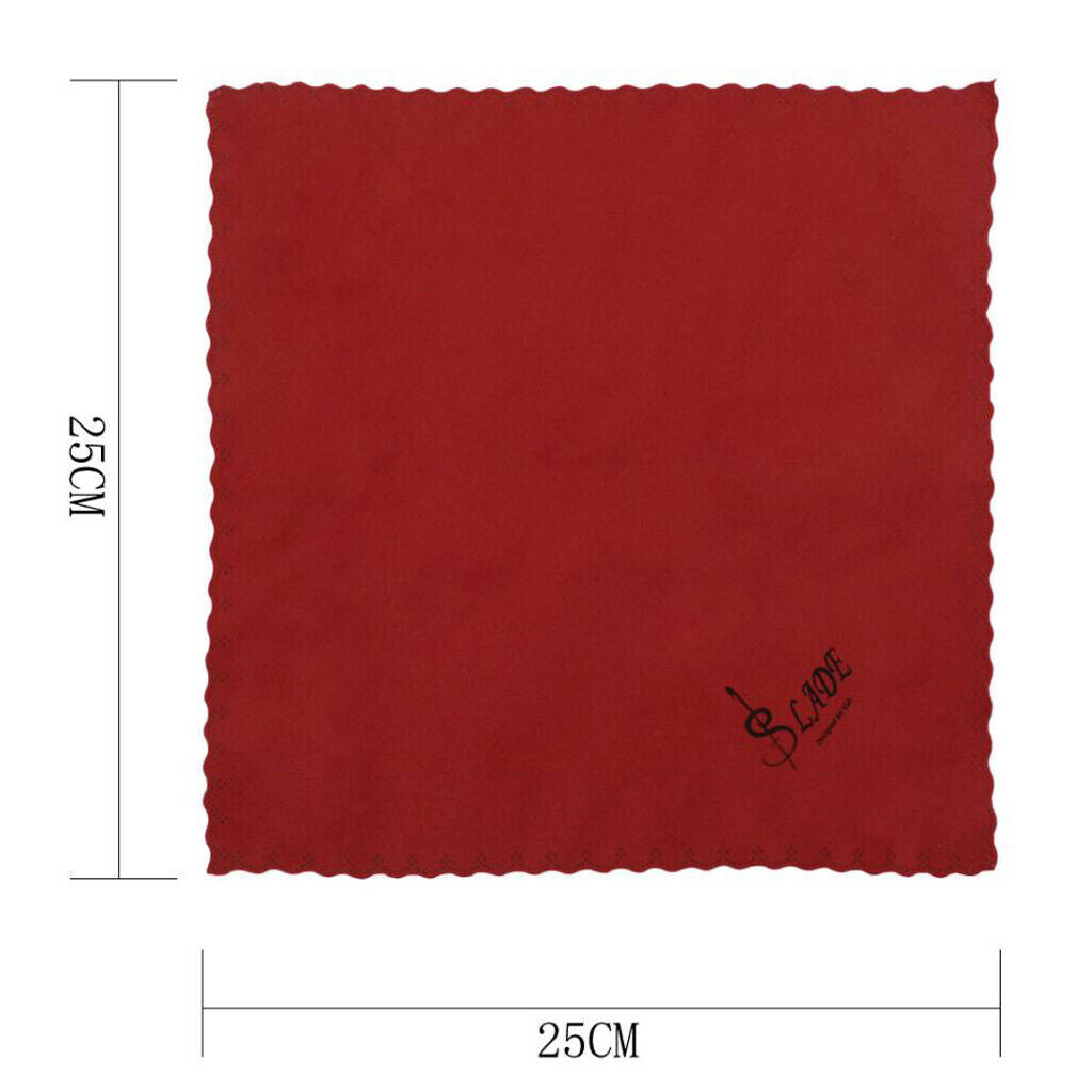 5Pcs Cleaning Polish Musical Instrument Wipe Guitar Wine Red