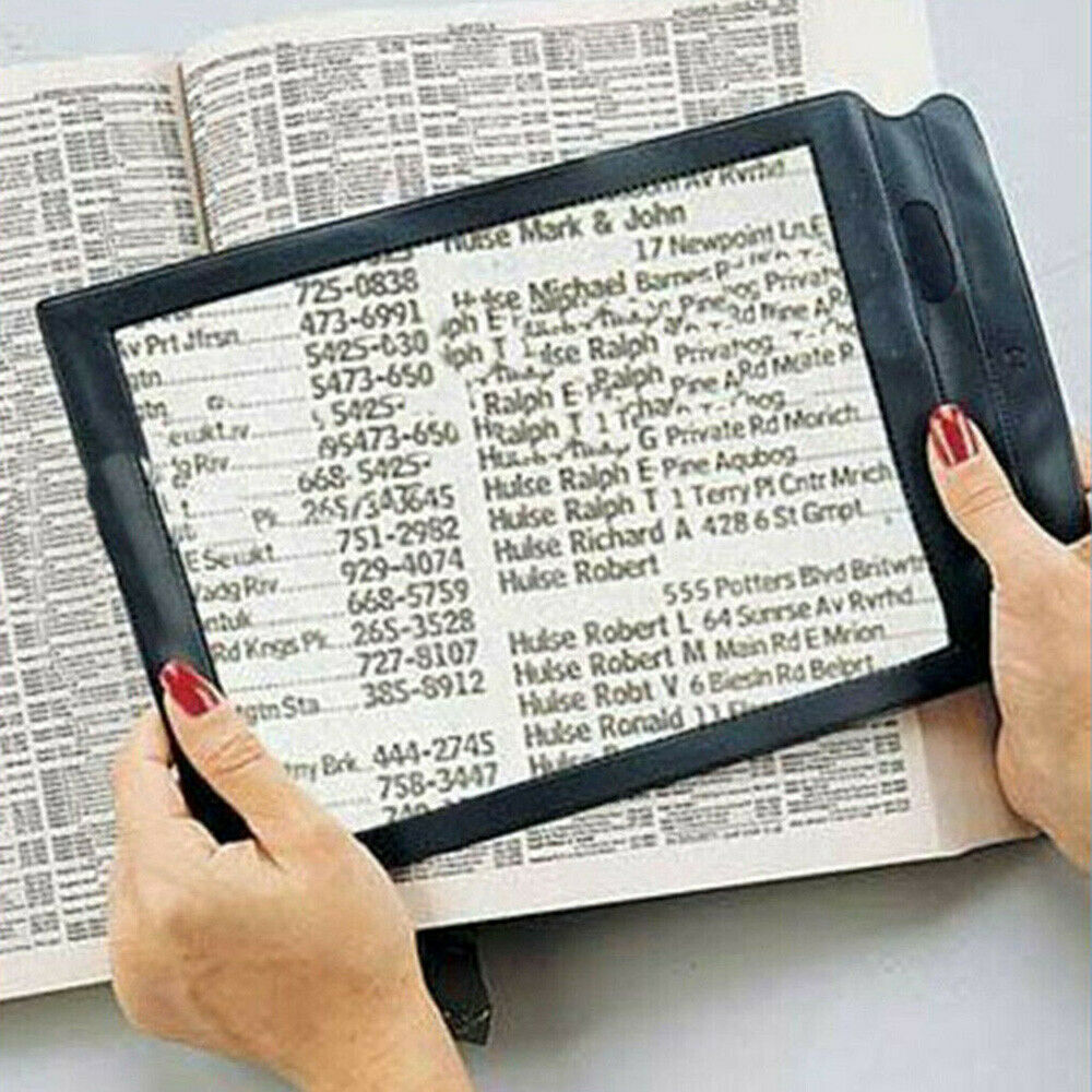 US Full Page Magnifier Sheet 4X Large Big Magnifying Glass Reading Book Aid Lens