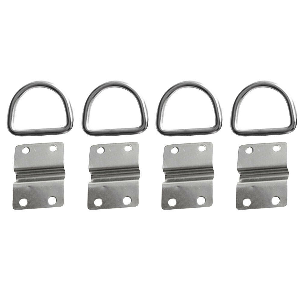 4 Pieces Lashing Ring Staple Cleat Tie Down for Trailer Van Truck Boat Rope