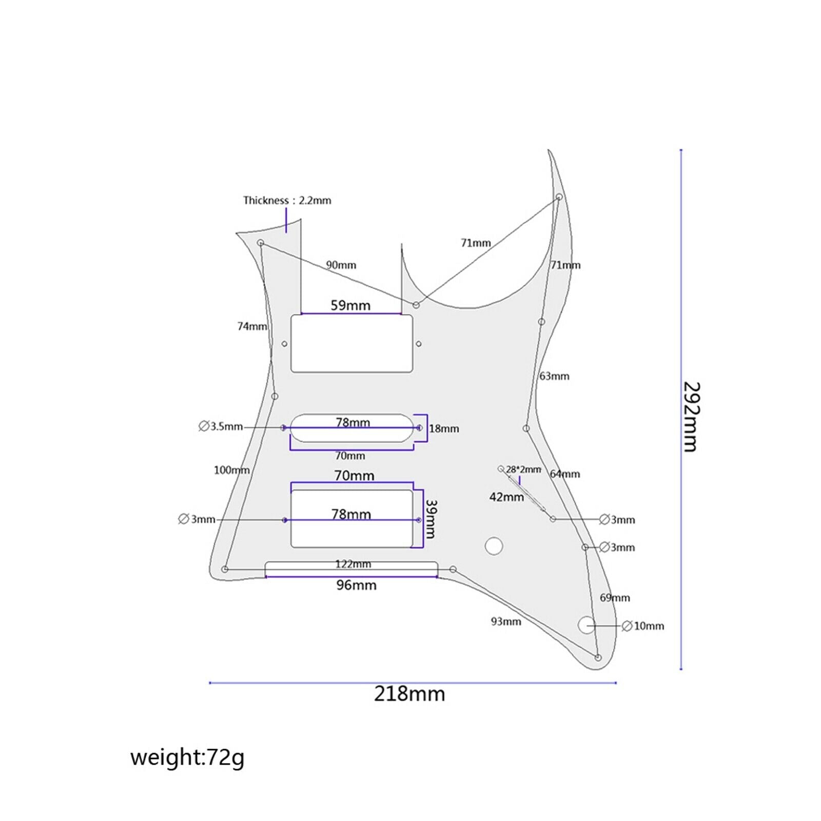 Guitar Pickguard with Screws PVC for Replace Mij Guitar Pickguard