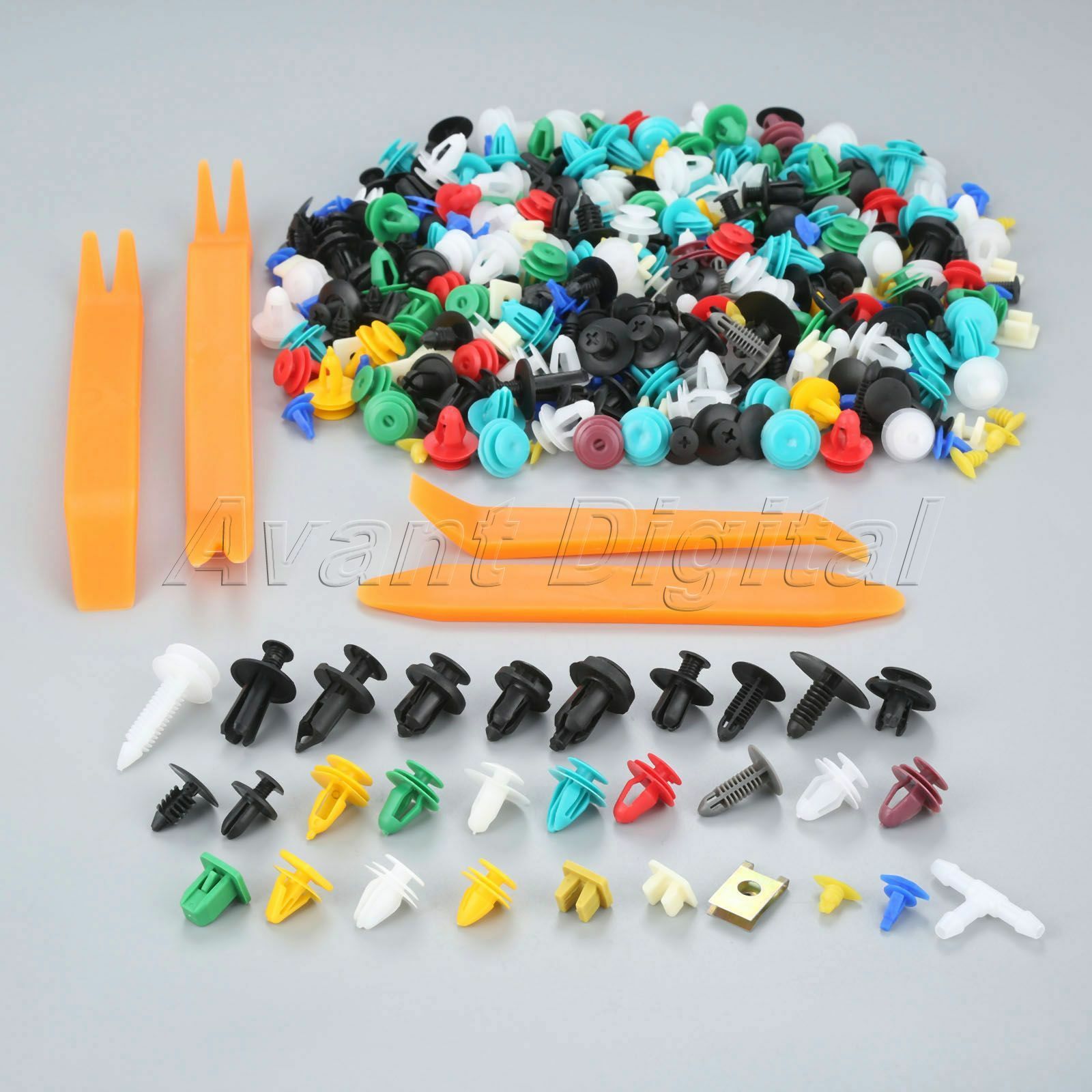 500X Mixed Auto car Door Bumper Panel Fender Fastener Clip w/ Tool Plastic