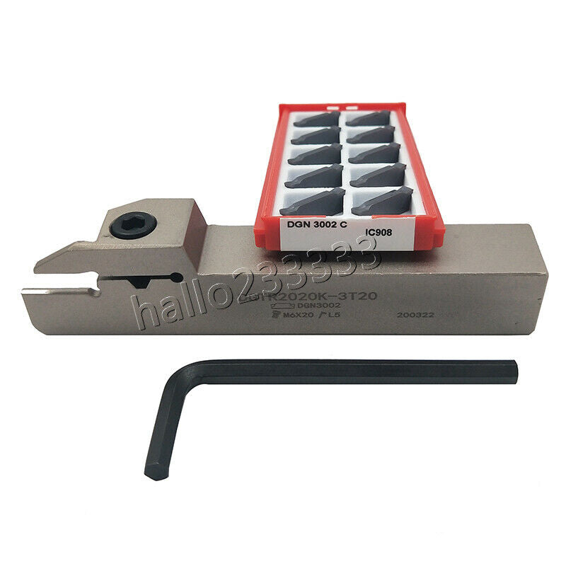DGTR2020K-3T20 CNC Lathe Grooving Cut-Off Tool+1PC DGN3002C IC908 carbide insert