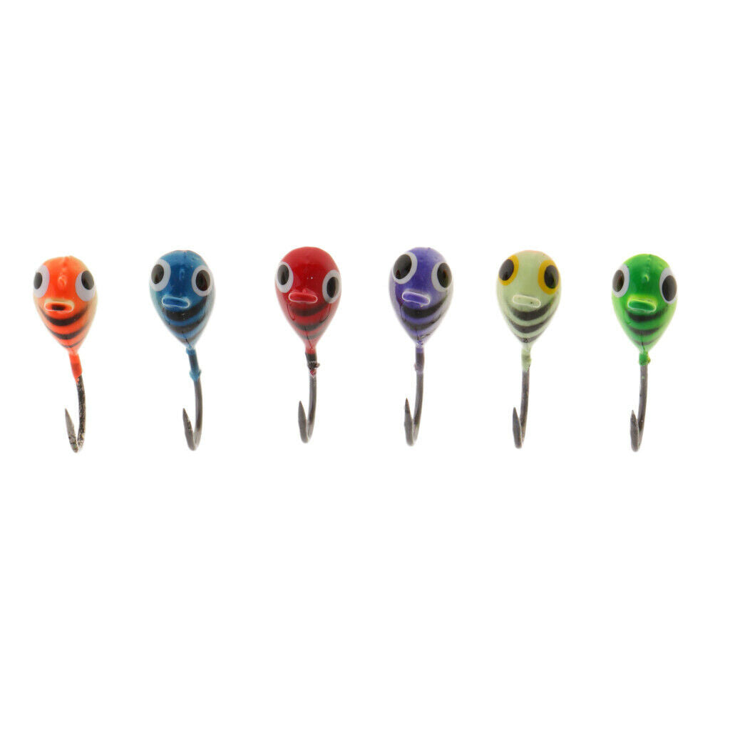 6pcs/pack Winter Ice Fishing Hook Lure Lead Jig Head Hooks Baits Crank Hooks