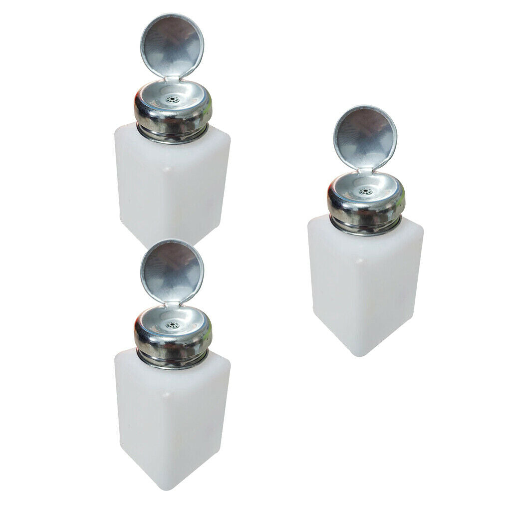 Empty Makeup Remover Push Down Bottle Liquid Lockable Pump Dispenser 3Pcs
