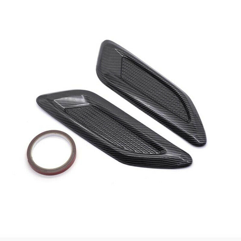 Universal Car Hood Air Vent Louver Cooling Panel Trim Carbon Pattern Decorate