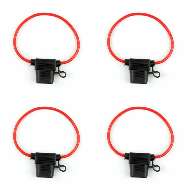 4Pcs Mini Blade Fuse Holder Waterproof 12AWG In-Line Wire Cable For Car/Boat CA