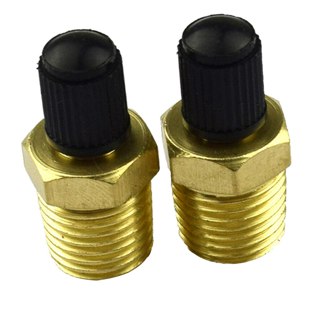 2Pcs 1/4 Inch NPT Brass Auto Compressor Tank Fill Valve, Golden