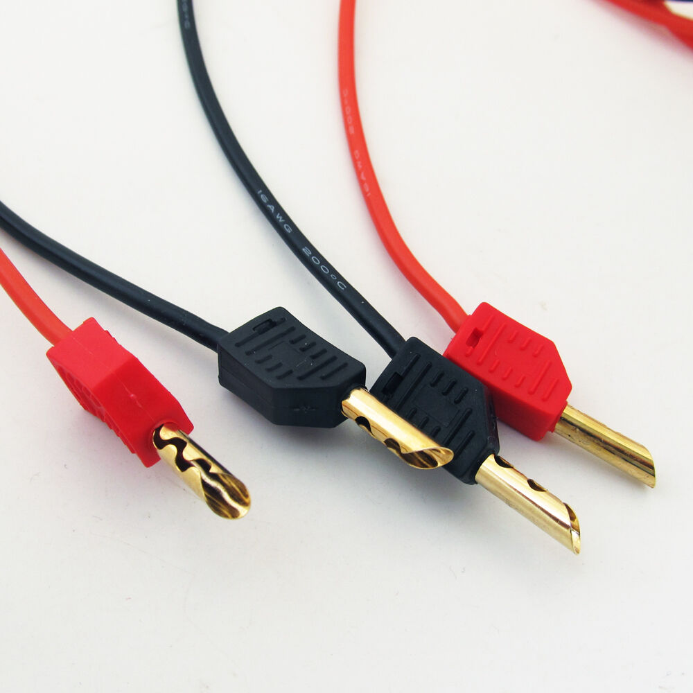 10pairs Dual Stackable Z-Type BFA 4mm Banana Plug Silicone Test Cable Red+Black