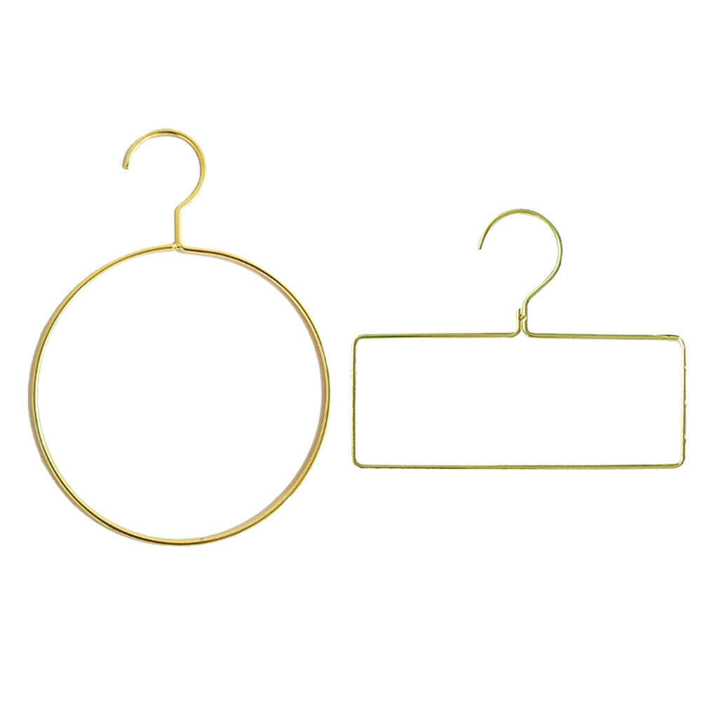 2Pcs Elegant Metal Closet Scarf Belt Hanger Display Rack Stand Holder Organizer