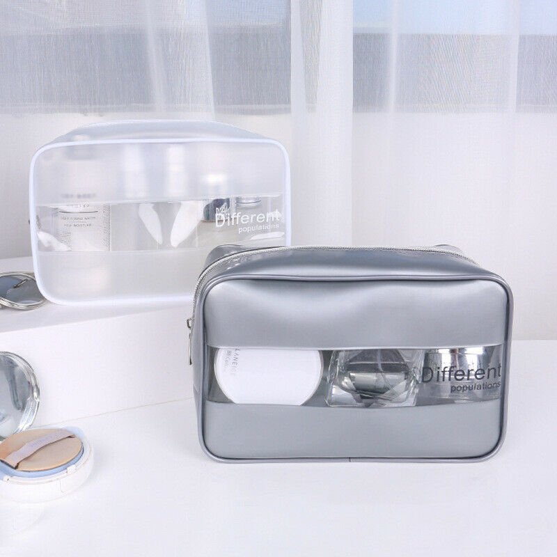 2PC Transparent Travel Cosmetic Bag Make Up Pouch Airline Kits Bag for Women&Men