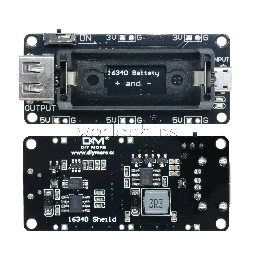 3.3/5V Micro USB 16340 lithium Battery Shield Mobile Power Charging Module
