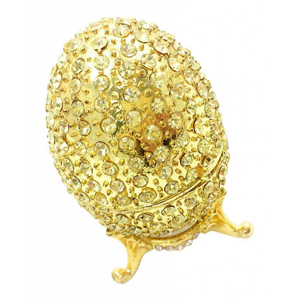 Enamel Egg Shape Jewelry Trinket Box Storage Holder Craft Wedding Favor