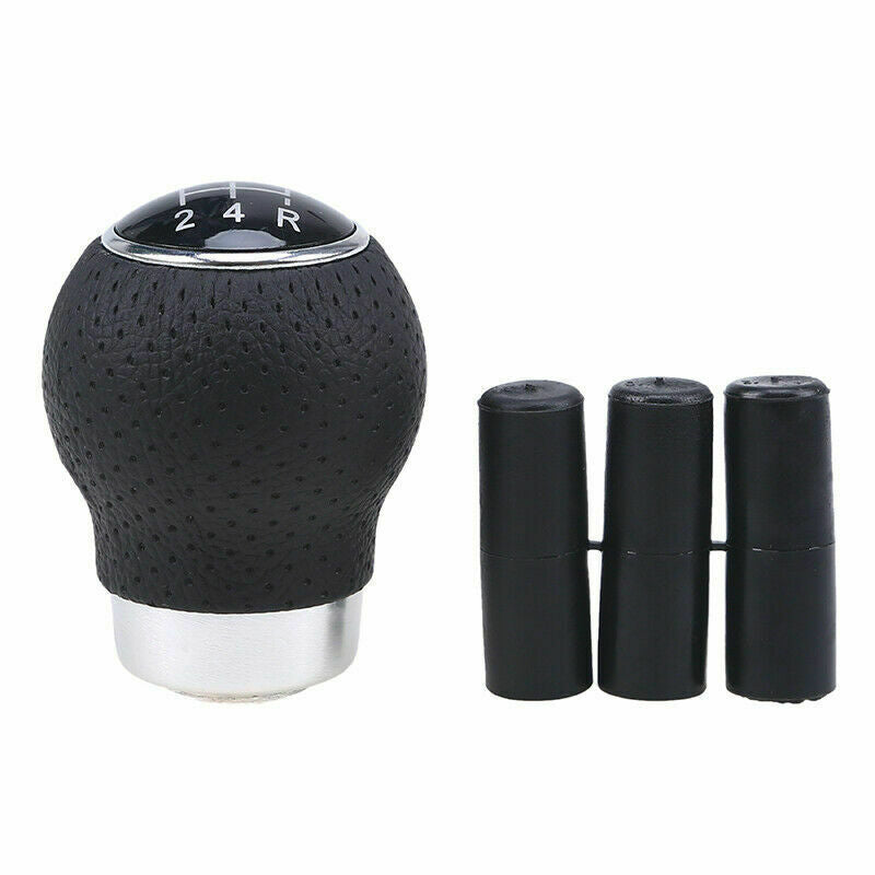 Car Gear Shift Knob Shifter Lever Head 5 Speed Universal Black Aluminum ï¼†Leather